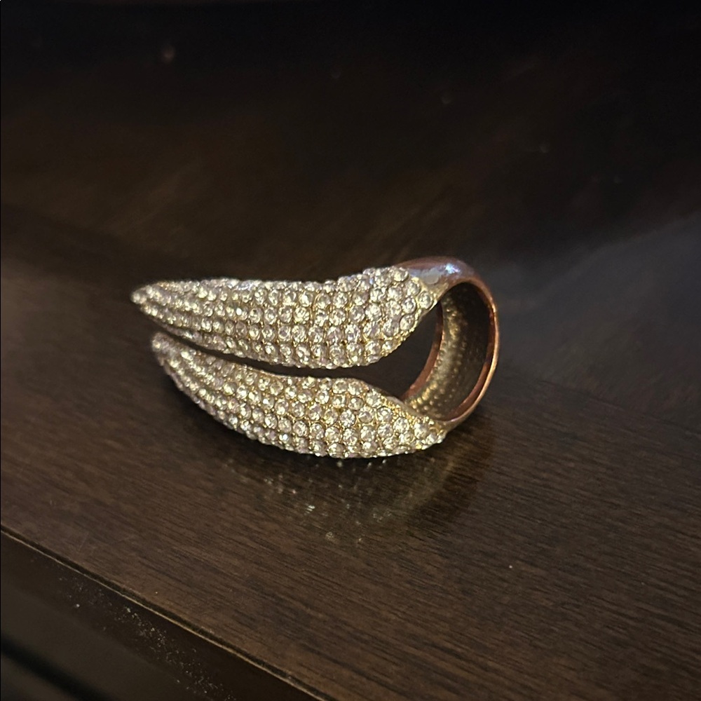Pavé crystal claw ring, talon ring